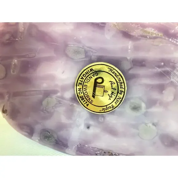 Made in USA Purple Lighthouse Candle Paul Hoge Candleworks Wingate NC 5x7 - Picture 7 of 9